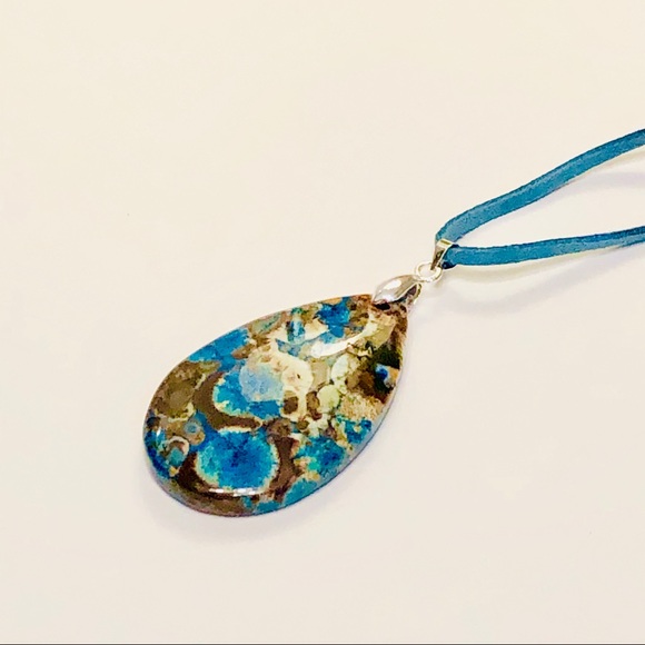 Blue Kambaba Jasper Stone Hand-crafted One-of-a-Kind Necklace - Picture 6 of 8